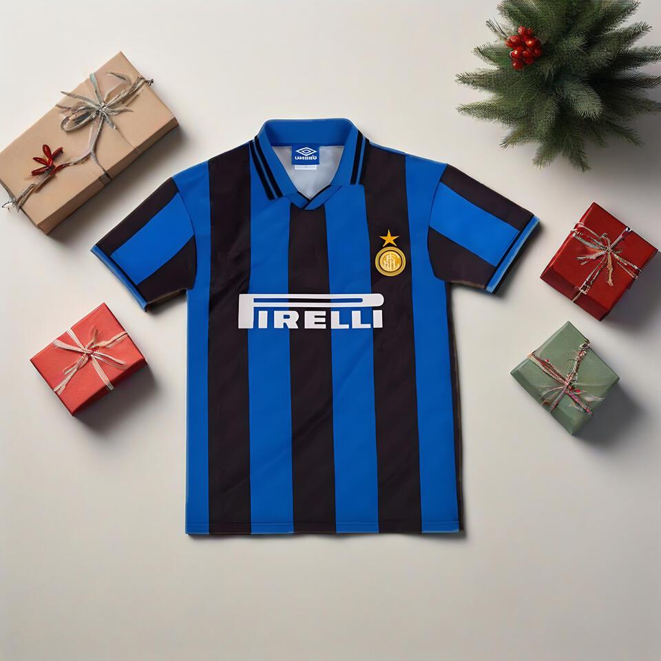 UMBRO Inter Milan Blue Black Stripe Breathable Short Sleeve Jersey