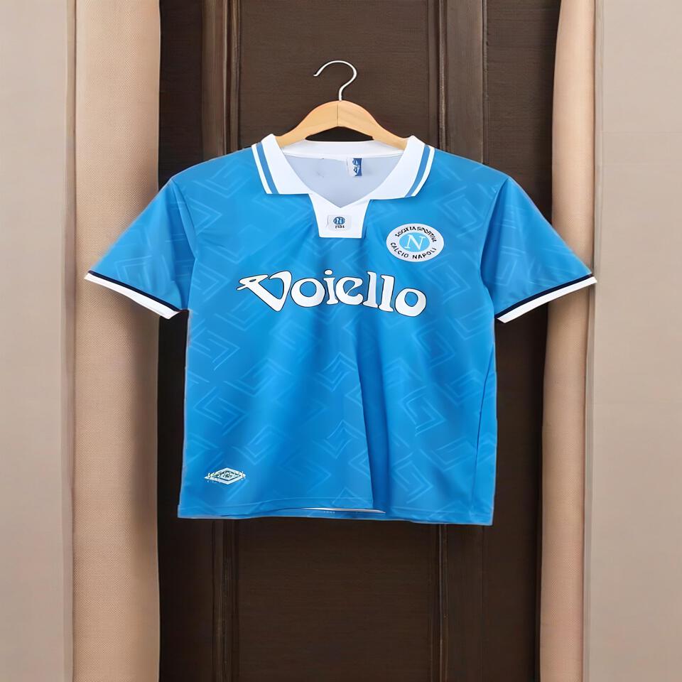 UMBRO Napoli Blue Breathable Football Jersey Men Women Sports Style