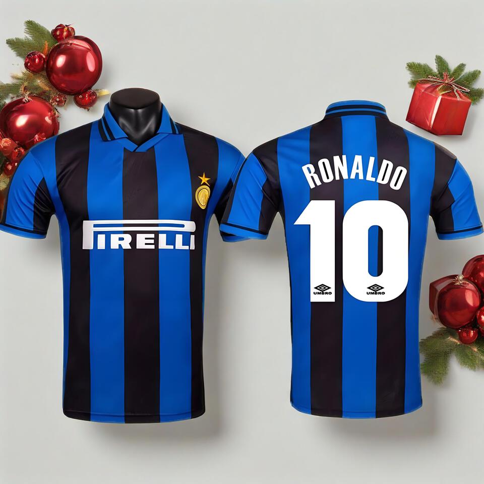 Umbro Retro Ronaldo 10 Football Jersey Vintage 90s Classic Soccer Shirt