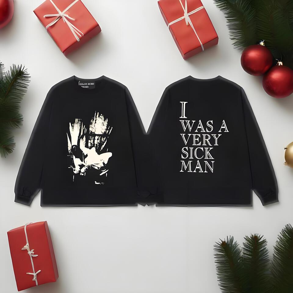 Unisex Black Cotton Artistic Print Long Sleeve Tee