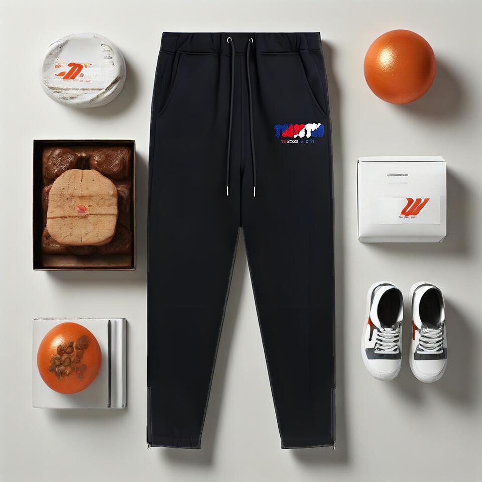 Unisex Black Cotton Blend Joggers Adjustable Waist