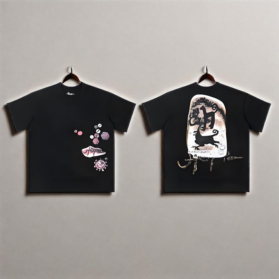 Unisex Black Cotton Tee Street Art Print Loose Fit