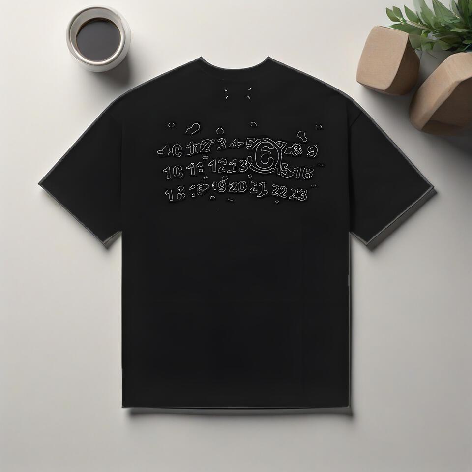 Unisex Black Print Loose Tee Streetwear