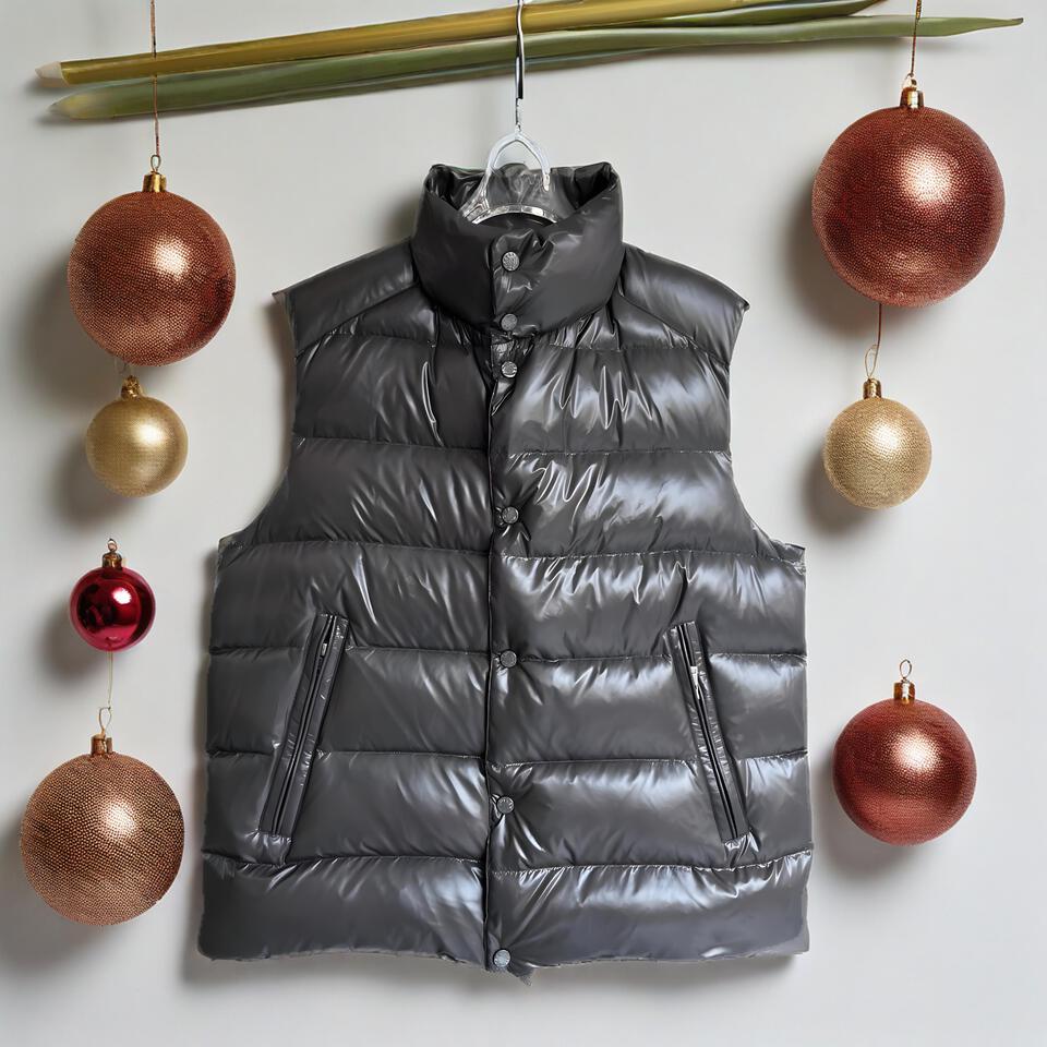 Unisex Black Puffer Vest Waterproof Windproof Warm Casual