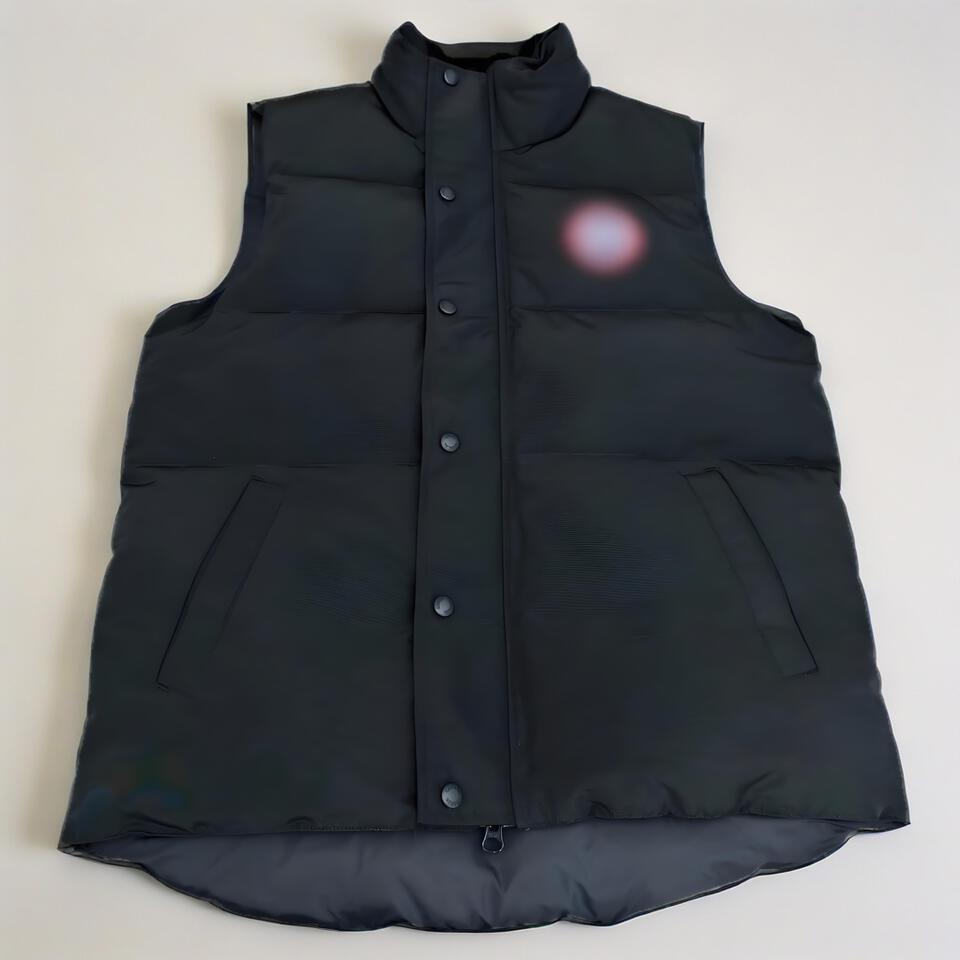 Unisex Black Puffer Vest Windproof Warm Winter Coat