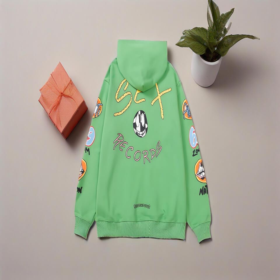 Unisex Cotton Hoodie with Graffiti Print