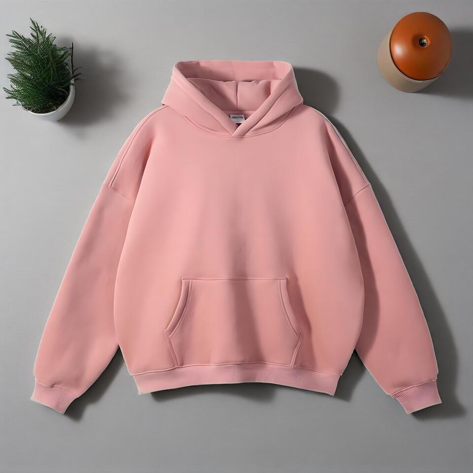 Unisex Cotton Pink Hoodie Casual Comfort Fit