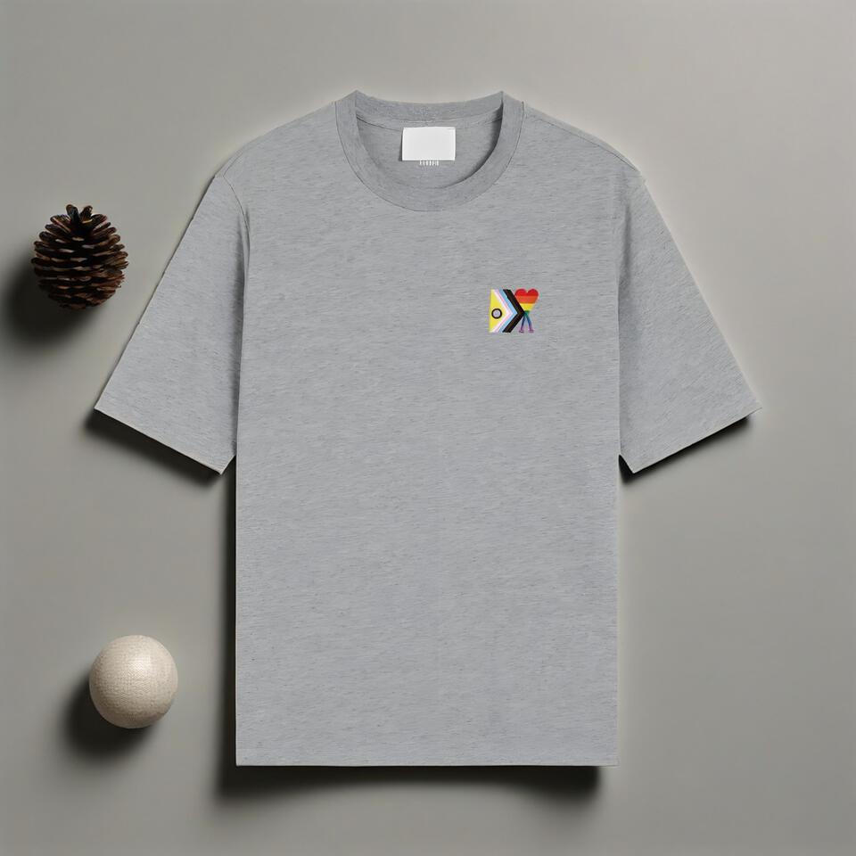Unisex Cotton Tee Rainbow Print Loose Fit Short Sleeve