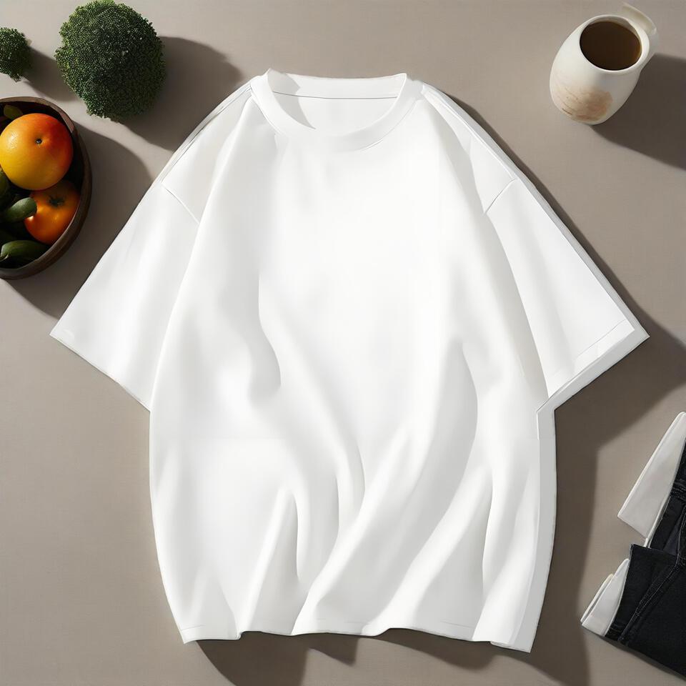 Unisex Cotton White T-Shirt Breathable Loose Fit Casual