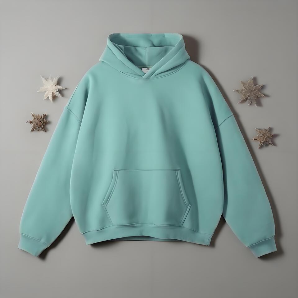 Unisex Green Cotton Hoodie Casual Loose Fit