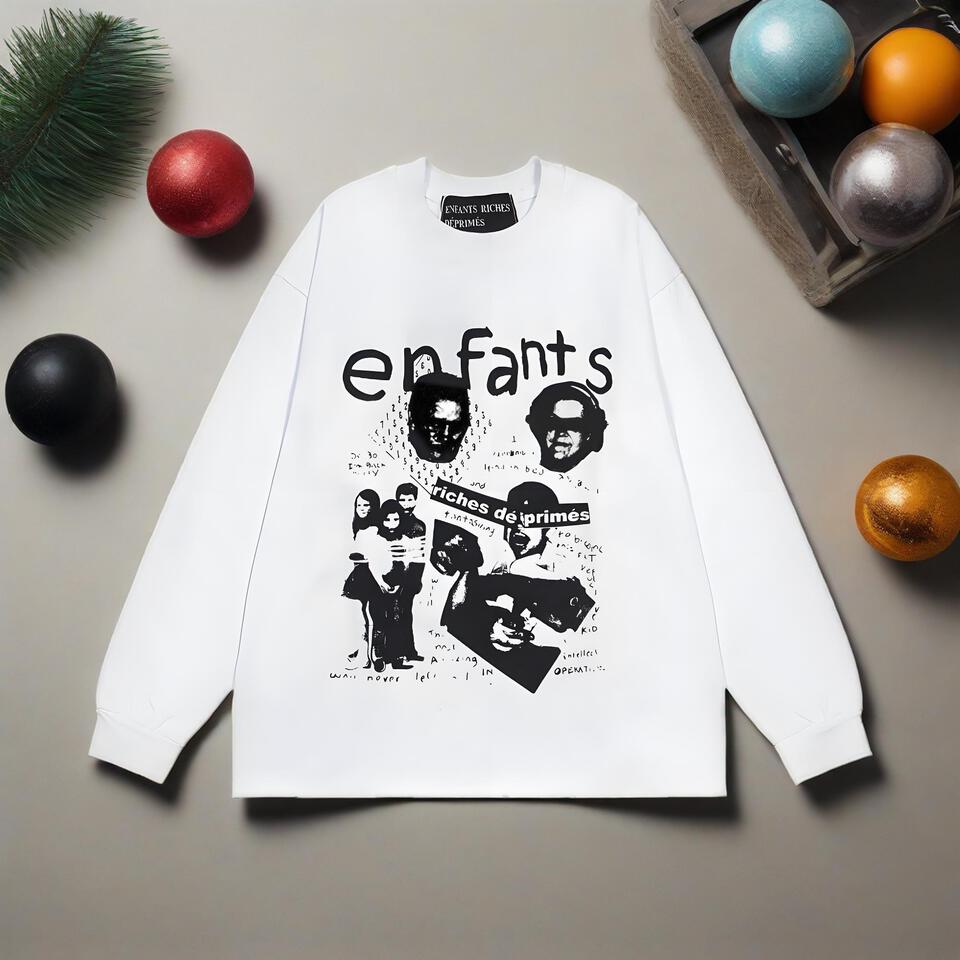 Unisex Oversized Street Print Long Sleeve Cotton T-Shirt