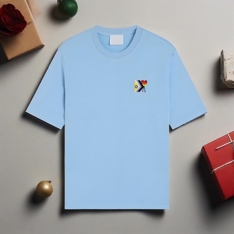 Unisex Rainbow Embroidered Cotton Tee Streetwear