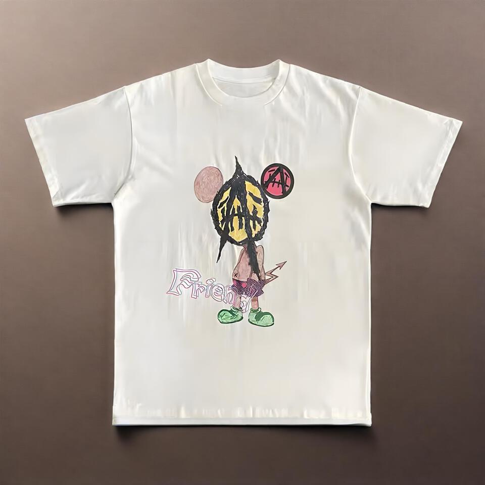 Unisex Street Graffiti Print Oversized White T-Shirt