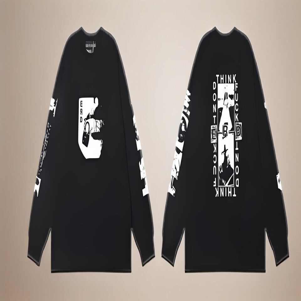 Unisex Street Style Cotton Long Sleeve Tee Loose Fit Print