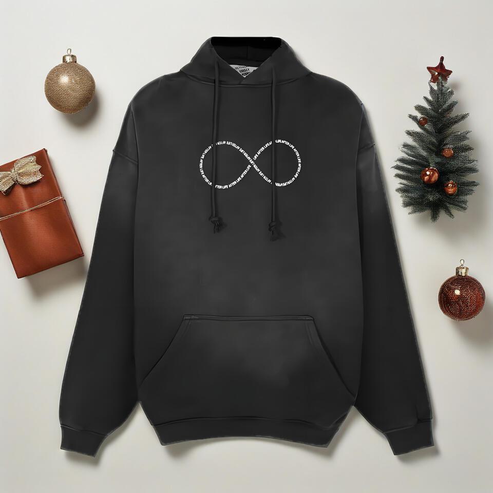 Unisex White Hooded Streetwear Cotton Sweatshirt With Print