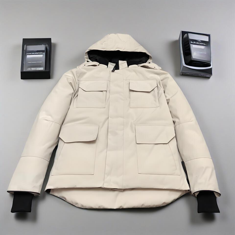 Unisex White Hooded Windproof Warm Workwear Jacket
