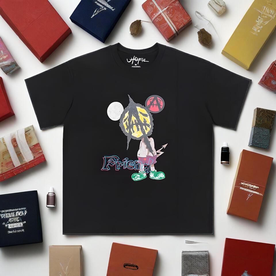 UYFR Unisex Black Cotton Tee Street Graphic Print