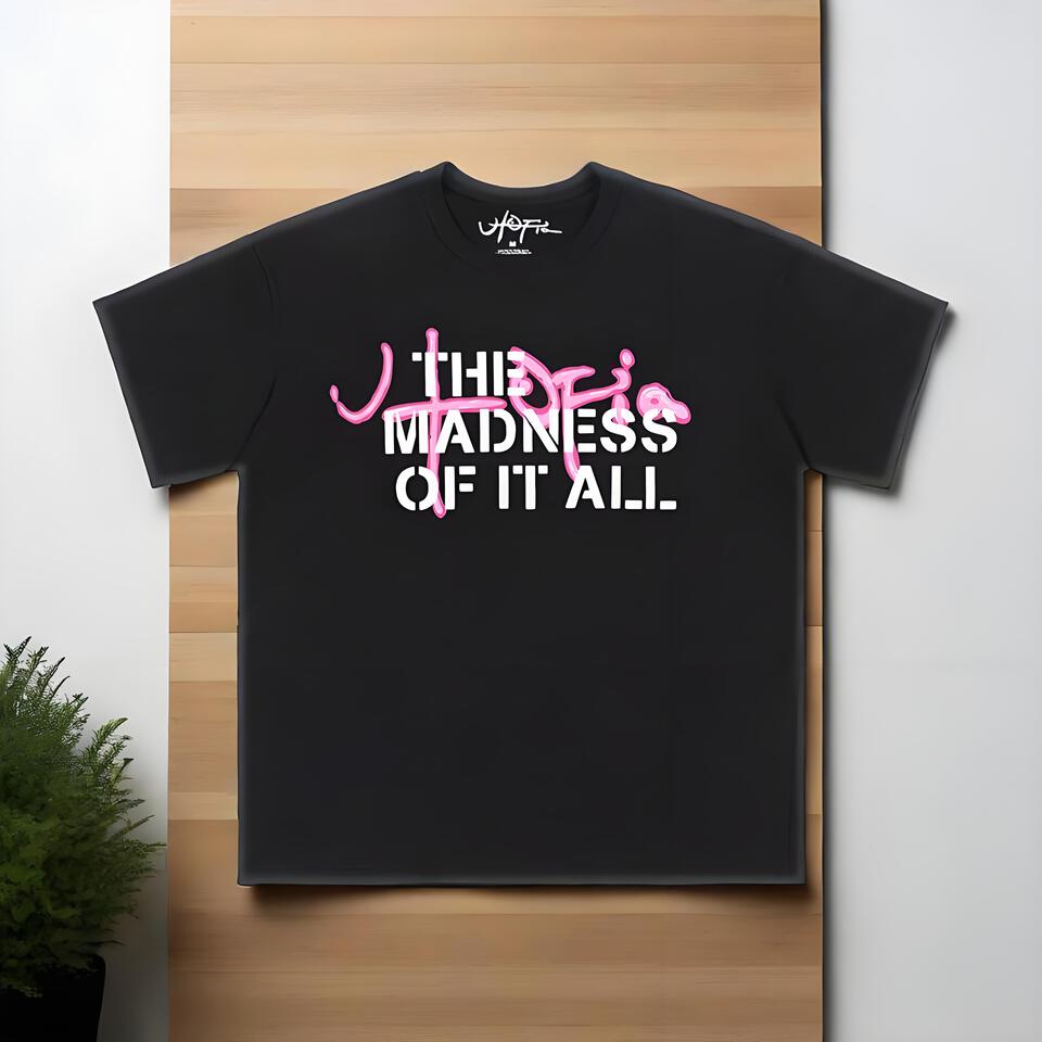 UyfrUYFR Black Crew Neck Cotton T-Shirt Unisex Street Print Loose Fit