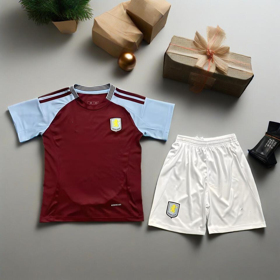 Vera Football Series Breathable Moisture-Wicking Wine Red Color-Block Sports Set