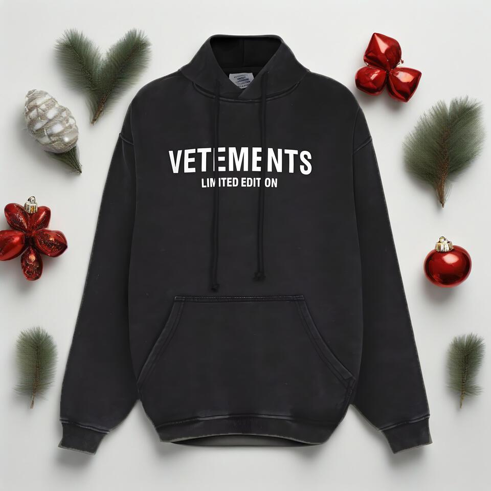 Vetements Black Washed Cotton Limited Edition Hoodie