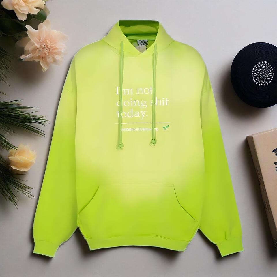 Vetements Fluorescent Green Hoodie With Slogan Print