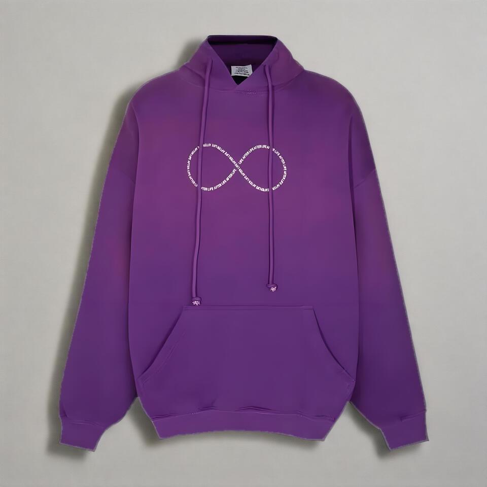 Vetements Purple Cotton Hoodie Unisex Streetwear Print