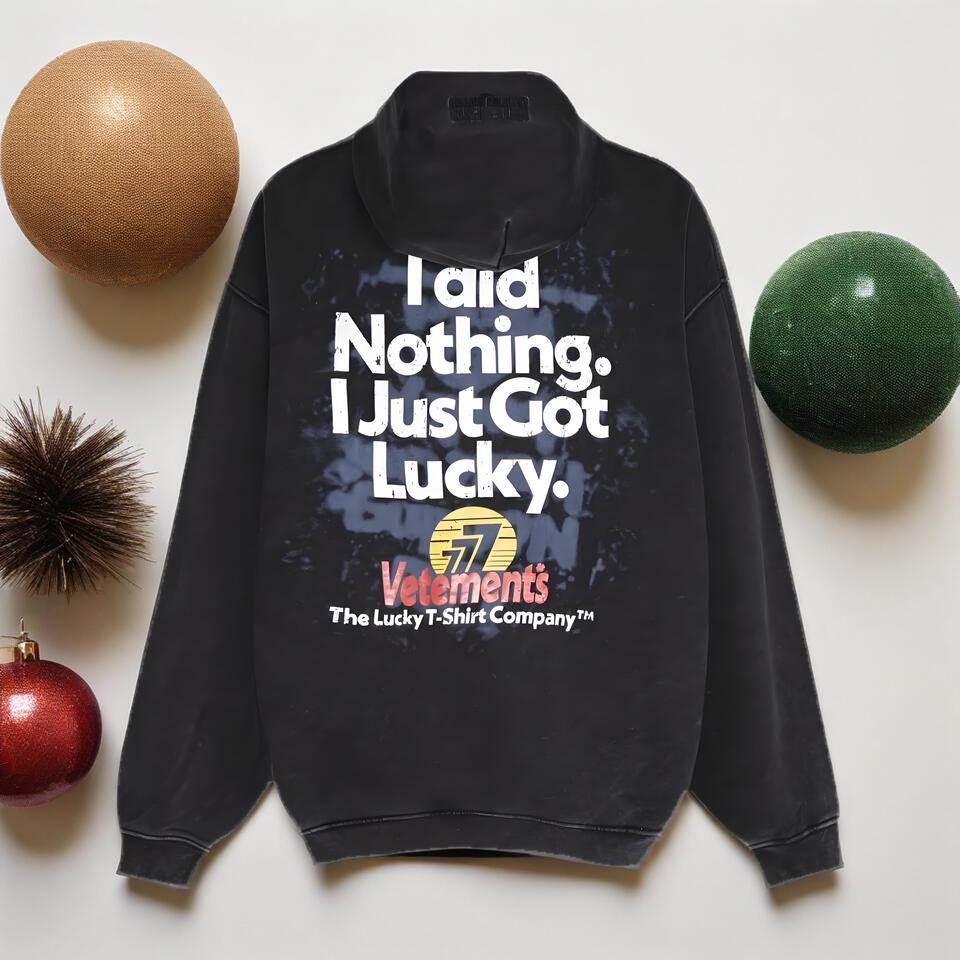 Vetements Washed Cotton Vintage Black Hoodie