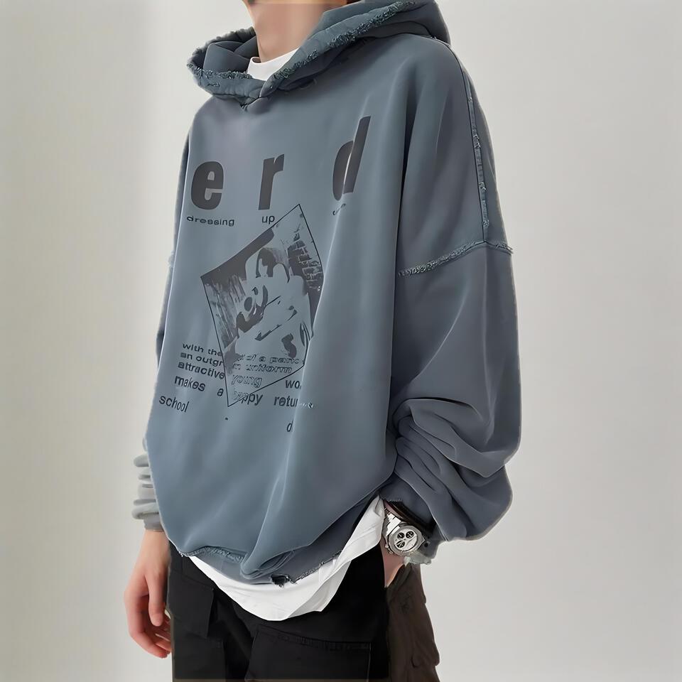 Vintage Faded Blue Unisex Hooded Sweatshirt
