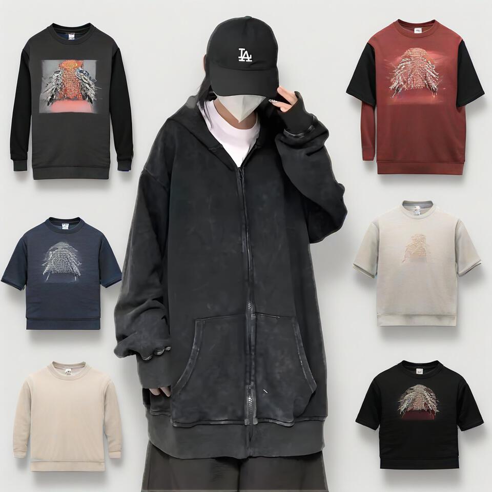 Vintage Hooded Sweatshirt Unisex Oversized Streetwear