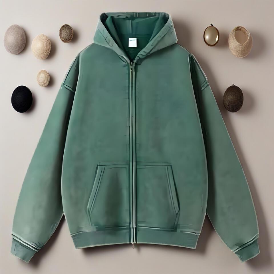 Vintage Washed Cotton Unisex Zip Hoodie Casual