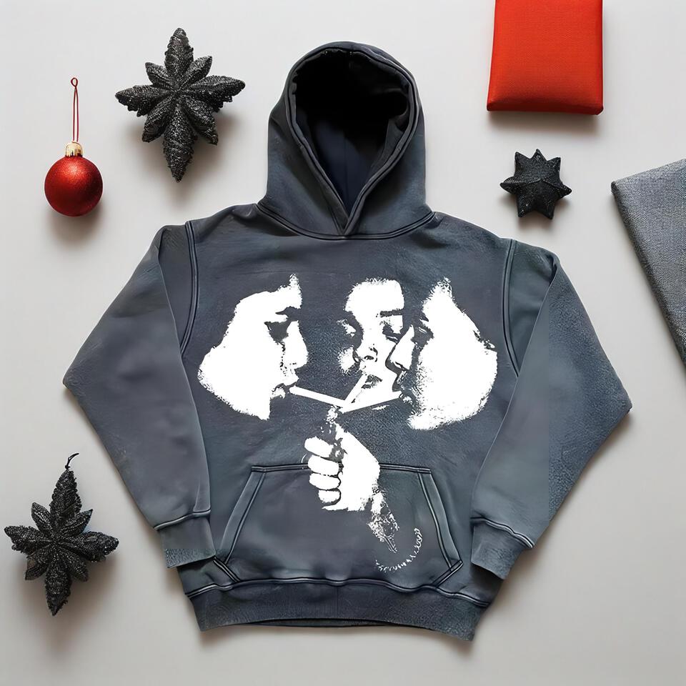 Vintage Washed Fleece Hoodie Unisex Streetwear Style