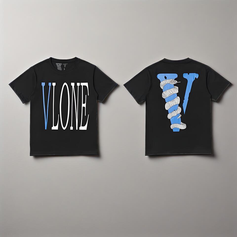 VLONE Black Cotton Oversized T-Shirt Unisex Streetwear
