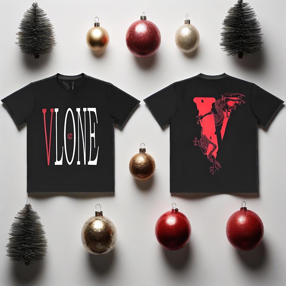 VLONE Black Cotton Unisex Street Style T-Shirt