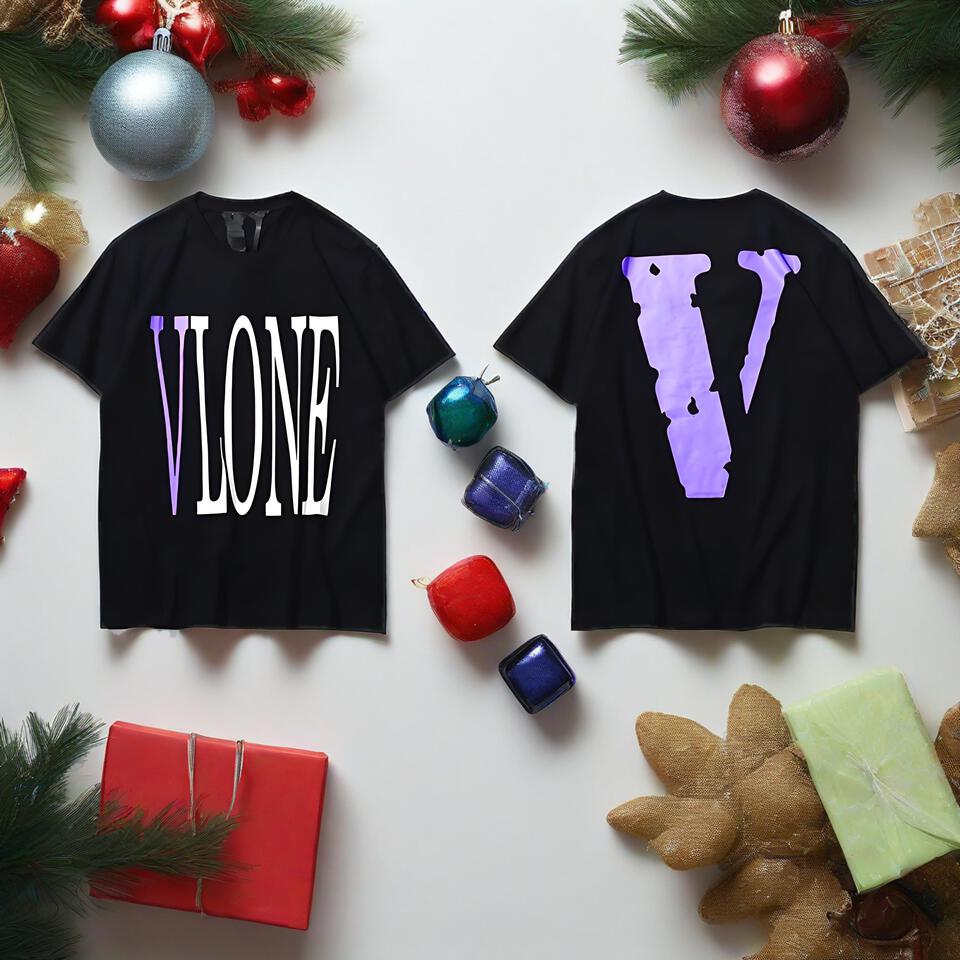 VLONE Black Loose Cotton Street Print T-Shirt