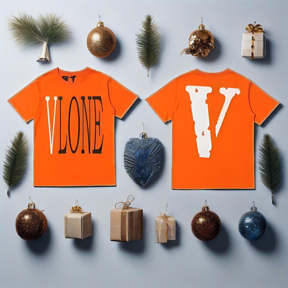 VLONE Orange T-Shirt Unisex Streetwear Cotton Breathable Top