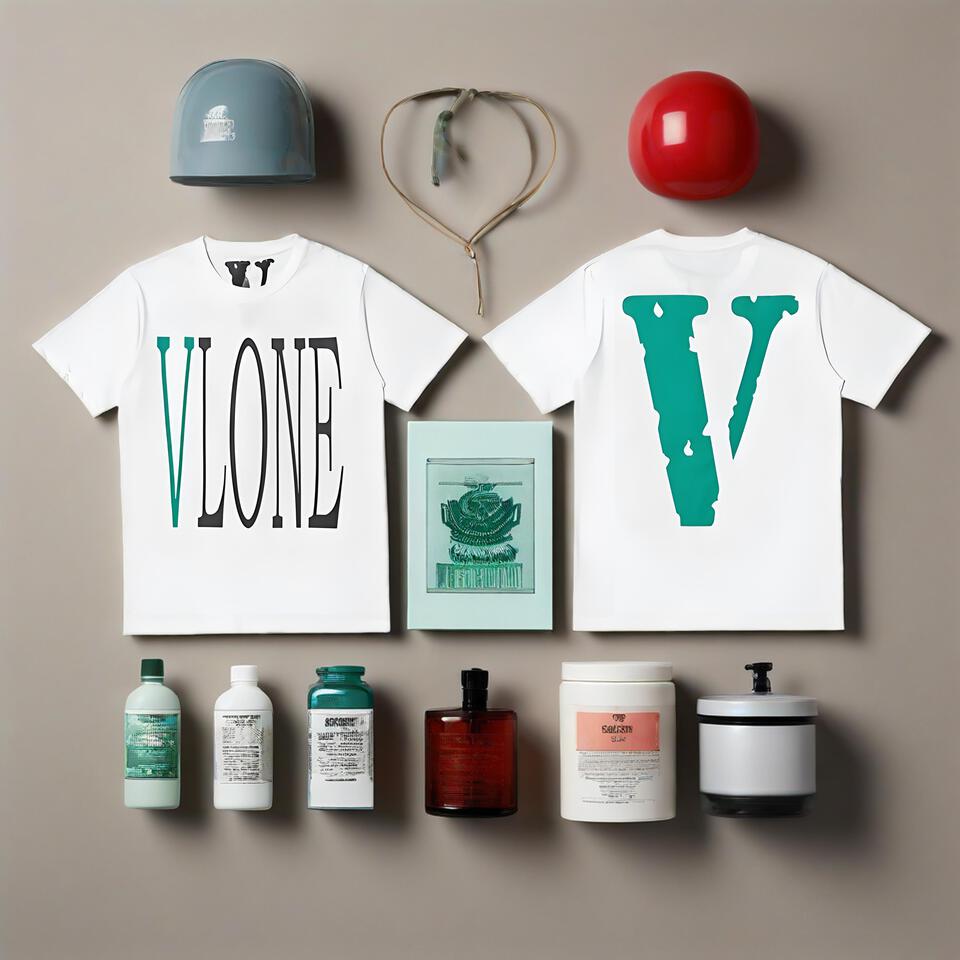 VLONE White Cotton Distressed Print T-Shirt Unisex Streetwear