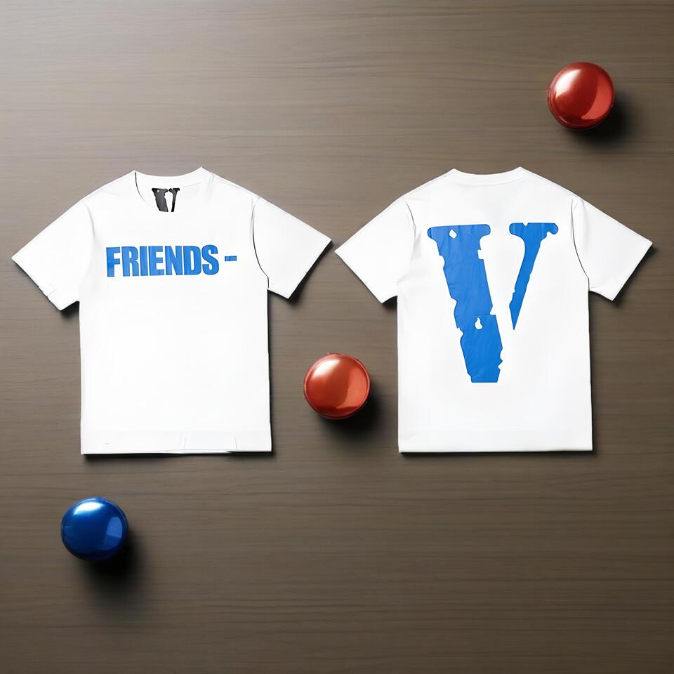 Vlone White Cotton Distressed Print Unisex T-Shirt