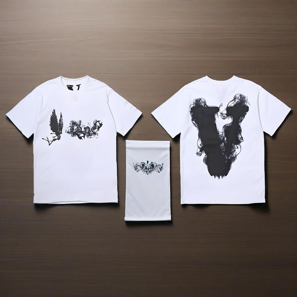VloneVlone White Cotton Loose Print Unisex T-Shirt