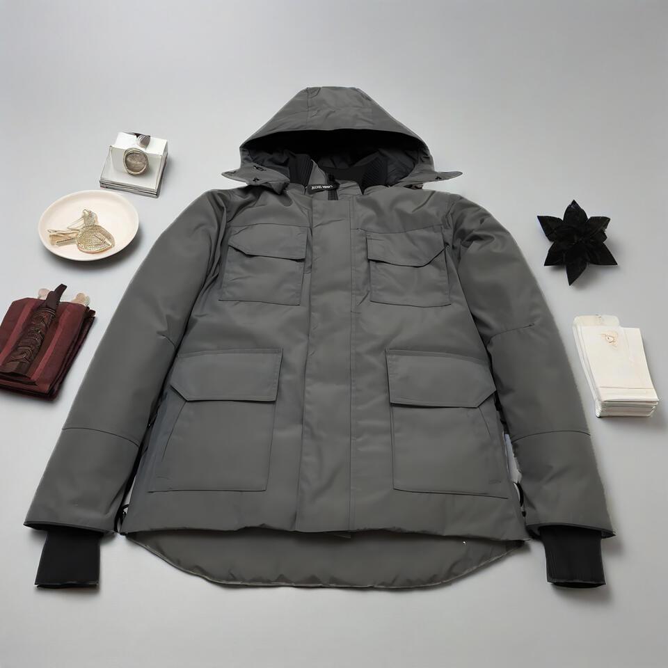 Windproof Warm Hooded Utility Jacket Unisex Outdoor Casual Coat