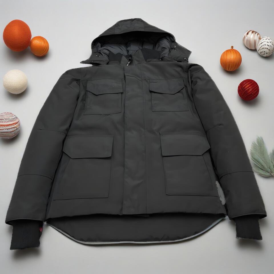 Workwear Style Polyester Hooded Jacket Windproof Loose Streetwear